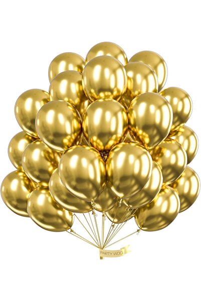 STOCON PARTY Doğum Günü Parti Krom Gold Balon 10 Adet