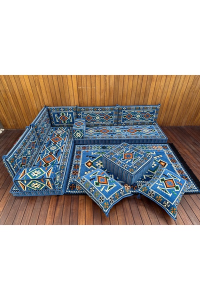 Kayra Export Şark Köşesi Takımı Konsepti Mavi Anadolu Modeli Koltuk Takımı Sü...