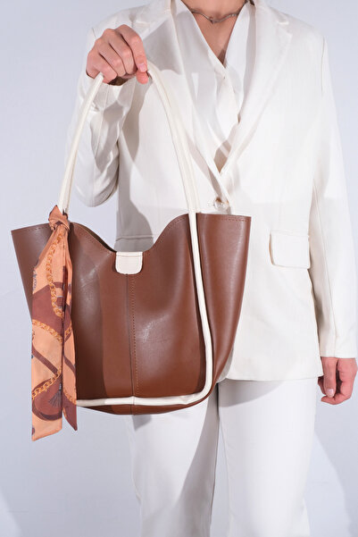 La La'Graccio Paris La'Graccio Paris Women's Golden Scarf Makeup Bag Shoulder Bag Tan Cream