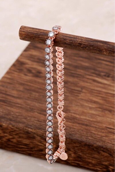 Sümer Telkari Rose Tasarım Su Yolu Gümüş Bileklik 3080