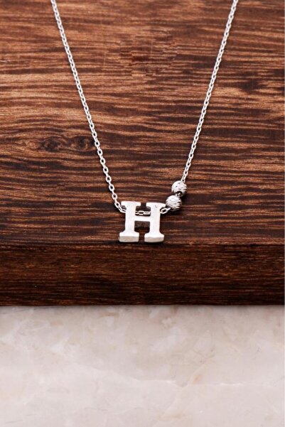 Sümer Telkari H Harfli Tasarım Gümüş Kolye 3811