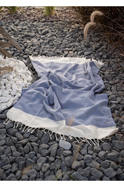 Destiva Home Синя памучна кърпа Saks - плажна и баня кърпа (95x180cm)