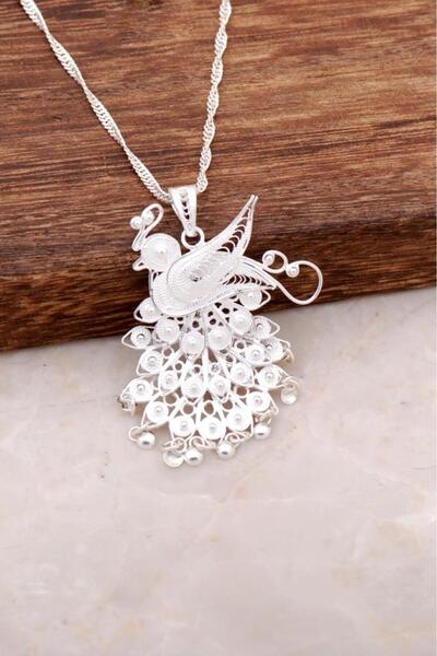 Sümer Telkari Tavus Kuşu Telkari İşlemeli El Yapımı Gümüş Kolye 6233