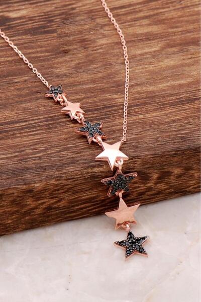 Sümer Telkari Kayan Yıldız Tasarımlı Ros Gümüş Kolye 2226