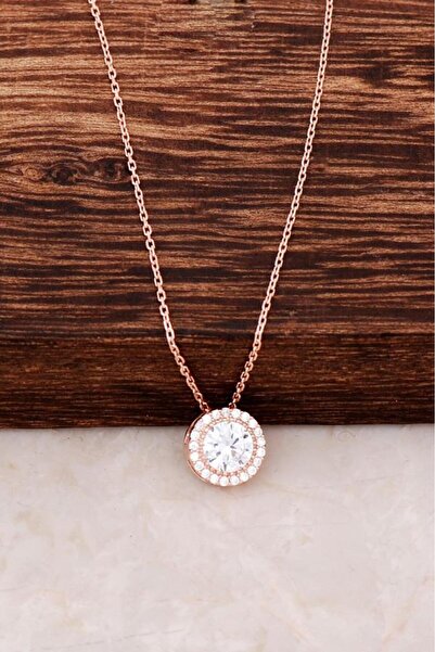 Sümer Telkari Rose Gümüş Tasarım Taşlı Kolye 2968