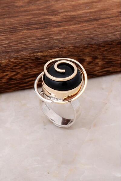 Sümer Telkari Oltu Taşlı Tasarım Gümüş Yüzük 2838