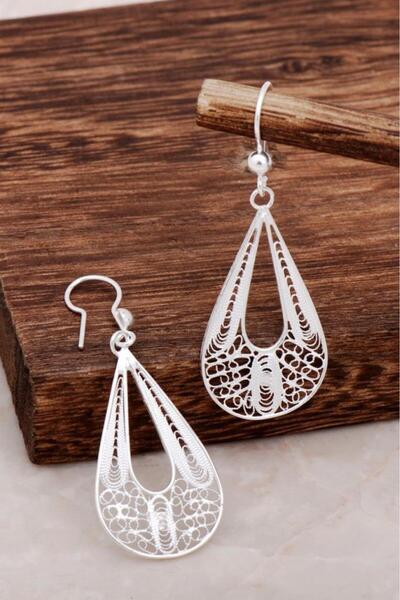 Sümer Telkari Damla Tasarım Telkari Gümüş Küpe 4613