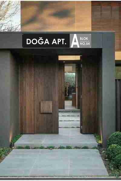 zafrakreklam SİTE - VİLLA - APARTMAN - OFİS  TABELA LEVHA BLOK 122X25 CM ALÜMİNYUM KOMPOZİT