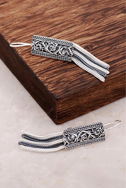 Sümer Telkari Midyat Hasırı Elişi Tasarım Gümüş Küpe 2613