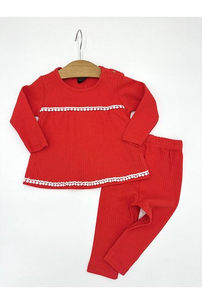 Ege Bebek 6-24 Months Corded Lace Beaded Baby Girl Set - Seasonal, Long Sleeve