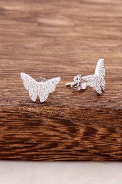 Sümer Telkari Kelebek Tasarımlı Taşlı Gümüş Küpe 3810