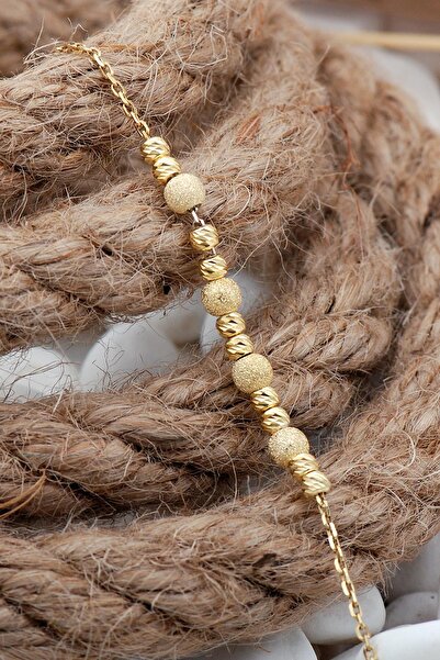 Sümer Telkari Dorissa Altın Yaldızlı Gümüş Bileklik 20