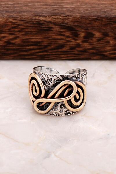 Sümer Telkari Çekiç Dövme El Yapımı Gümüş Yüzük 2888