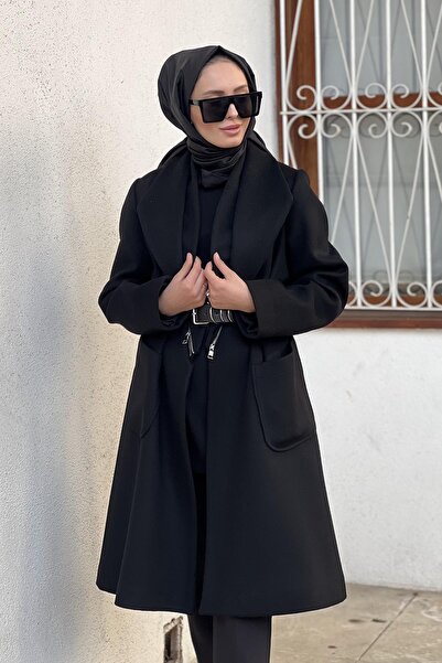 MissWhence Black Stamped Cap - Zipper Detail, Model 36411