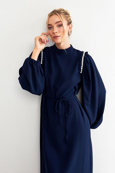 VAVİNOR Φόρεμα Nova Shoulder Detail - Navy Blue