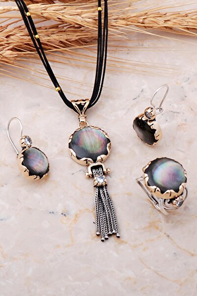 Sümer Telkari Sedef Elişi Gümüş Tasarım Set 2531