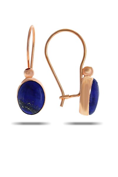 Sümer Telkari Lapis Lazuli Taşlı Rose Gümüş Küpe 5530