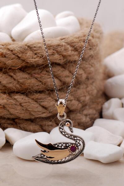 Sümer Telkari Kuğu Telkari Işlemeli Gümüş Kolye 126