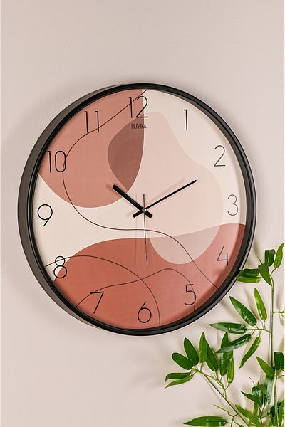 Muyika Design Muyika Pino Trella Black Metal Case Real Glass 47 cm Silent Mechanism Decorative Wall Clock Mds-47