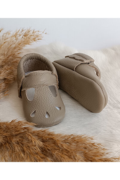 Hodore Wizy Dark Mink Genuine Leather Baby Booties Moccasin