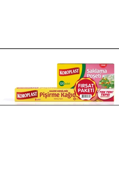 Koroplast Pişirme Kağıdı 16 Lı Saklama Poşeti 120 Li Orta Boy x 2 Set