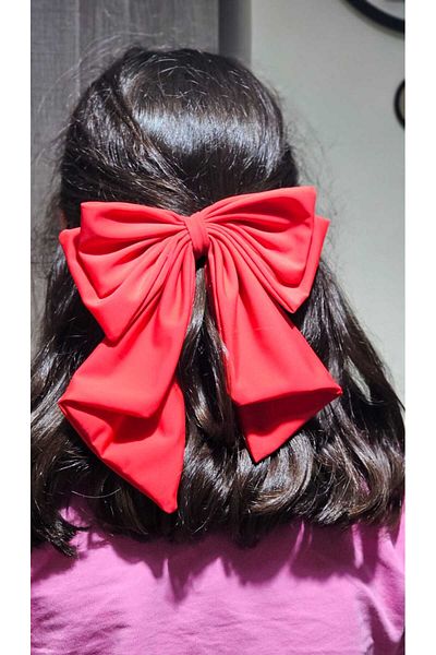 ALYA Big Bow Back Automatic Buckle Ribbon (New Year) Young Children Adult