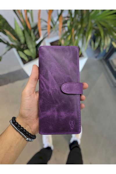 Visso leather Visso 701 - Original Leather, Unisex Portfolio Wallet Handbag with Phone Chamber