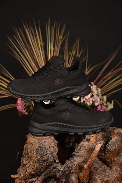 Scooter Men's Black Genuine Leather - 100% Waterproof Non-Slip Rubber Sole Comfortable Casual Sneakers