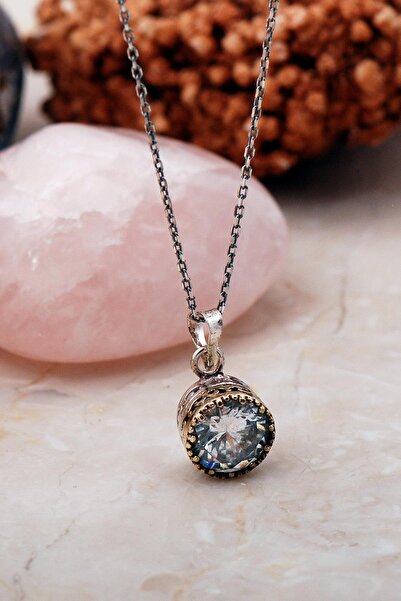 Sümer Telkari Kuvars Taşlı Elişi Gümüş Kolye 6811