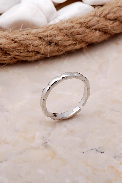 Sümer Telkari Tasarım Rodyumlu Gümüş Yüzük 3519