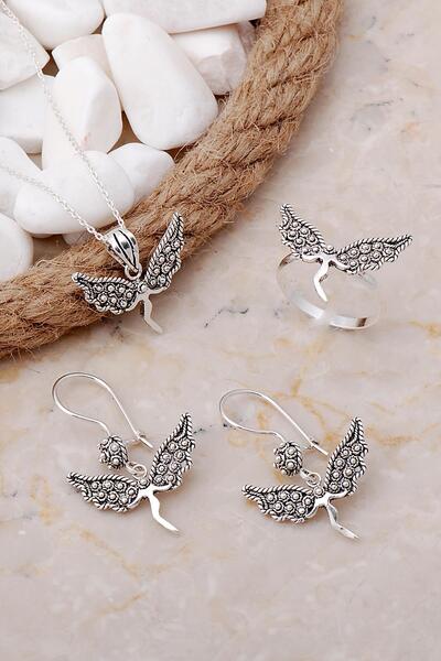 Sümer Telkari Melek Telkari Elişi Gümüş Set 2555