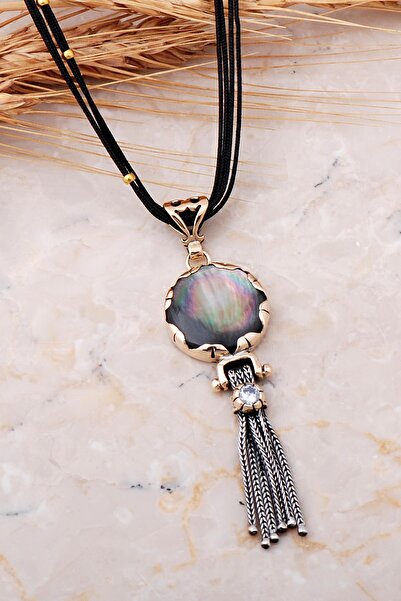 Sümer Telkari Sedef Elişi Gümüş Tasarım Kolye 7647