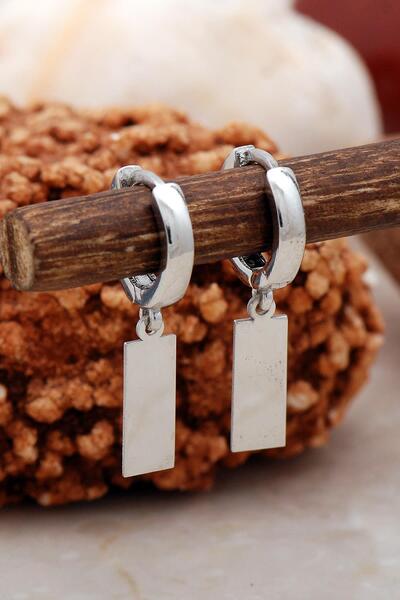 Sümer Telkari Plaka Rodyumlu Gümüş Küpe 5435