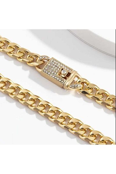 Bujiteri Adjustable Chain Necklace with 2 Thick Stones