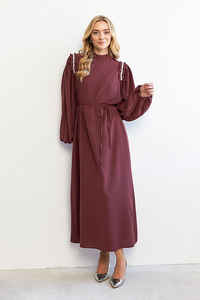 VAVİNOR Nova Dusty Rose Shoulder Detail Dress
