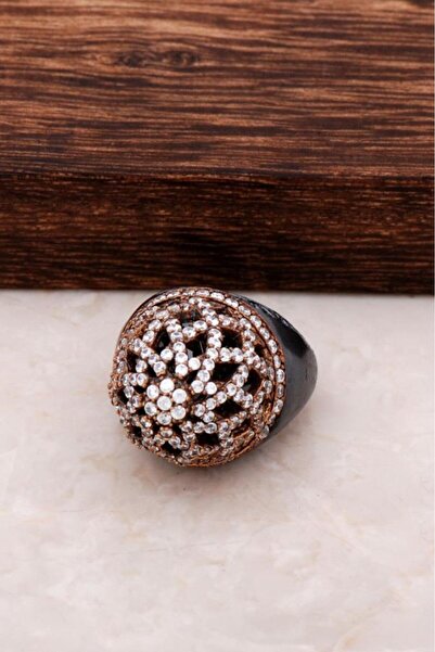 Sümer Telkari Yakut Ve Zirkon Taşlı Gümüş Kubbe Yüzük 54