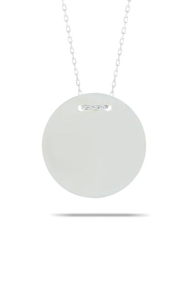 Sümer Telkari Rodyumlu Gümüş Plaka Kolye 7349