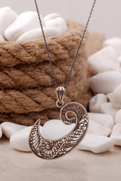 Sümer Telkari Vav Harfli Telkari İşlemeli Gümüş Kolye 124