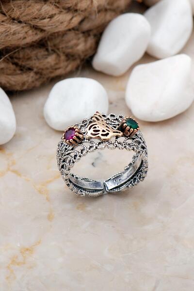 Sümer Telkari Osmanlı Tuğralı Telkari Elişi Gümüş Yüzük 18