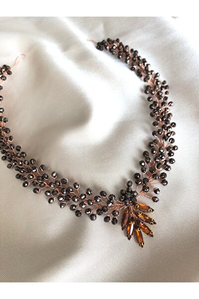 DOĞA ART STORE Αξεσουάρ μαλλιών με κλιπ μαλλιών σε κεχριμπαρένιο και καφέ τόν...