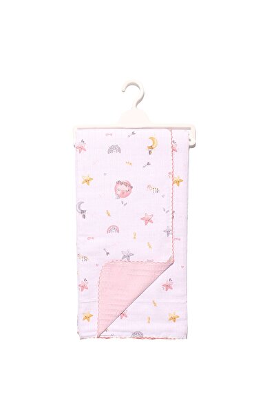 bebegen Pink Star Baby Girl Muslin Blanket - 80X90