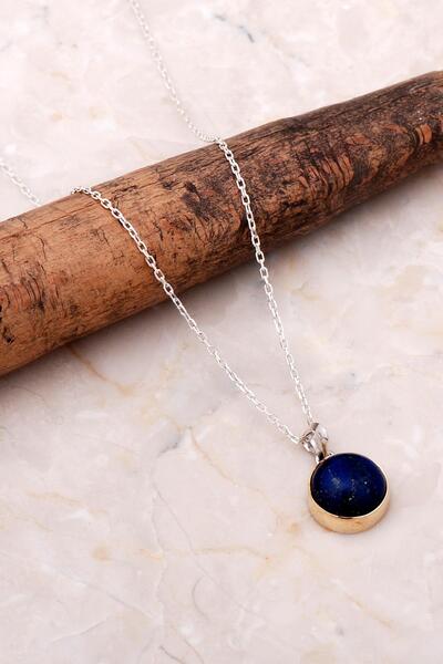 Sümer Telkari Lapis Lazuli Elişi Trend Gümüş Kolye 6937