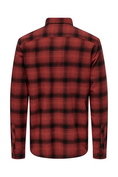 Only & Sons Mens Onsmatt Long Sleeve Regular Fit 100% Cotton Shirt 22030127   Red