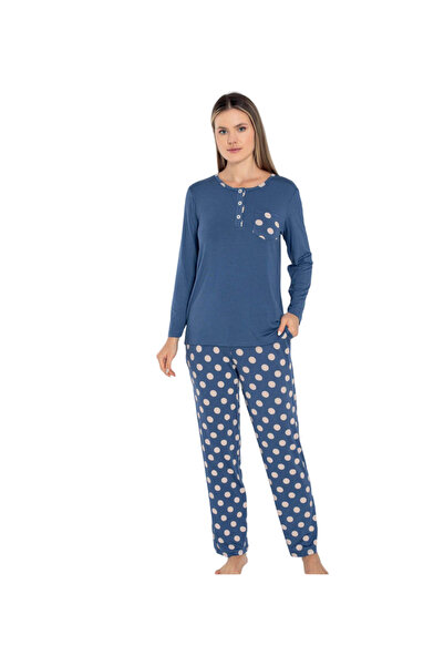 Olivera Dfn1852 Model Long Sleeve Women's Pajamas Set
