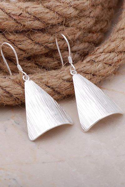 Sümer Telkari Triangle Design Silver Earrings 5681