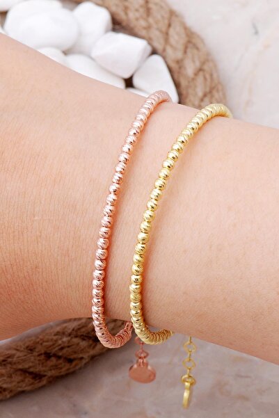 Sümer Telkari Dorika Tasarım Rose ve Altın Yaldızlı 925 Ayar Gümüş Kombin Bil...