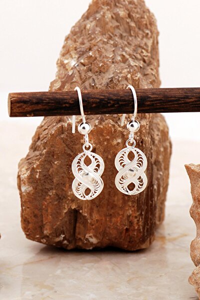 Sümer Telkari Telkari İşlemeli Elişi Sonsuzluk Gümüş Küpe 7001