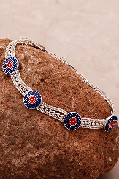 Sümer Telkari Mardin Güneşi Mineli Hasır Elişi Tasarım 925 Ayar Gümüş Bilekli...