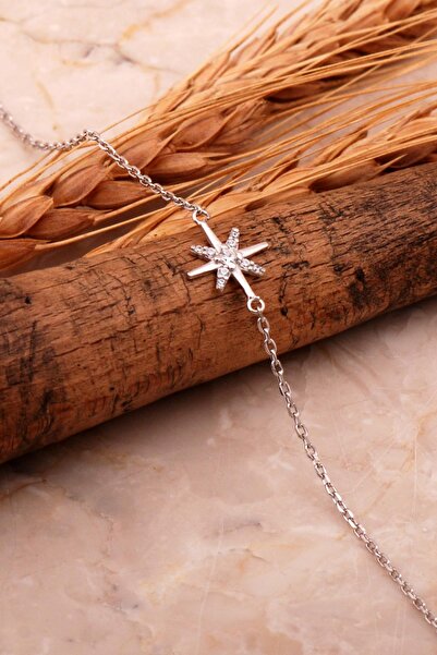 Sümer Telkari Kutup Yıldızı Rodyumlu Gümüş Bileklik 4565