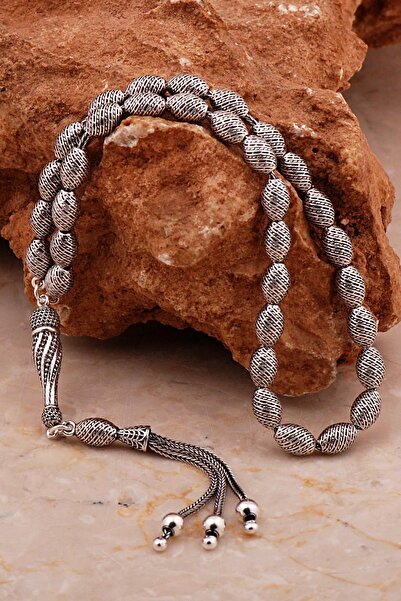 Sümer Telkari Usta İşi Özel Üretim Elişi Telkari Eskitme Gümüş Tesbih 349